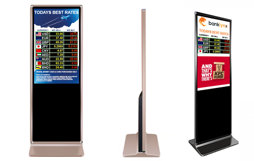 Digital Exchange rate lists for Bank branch locations